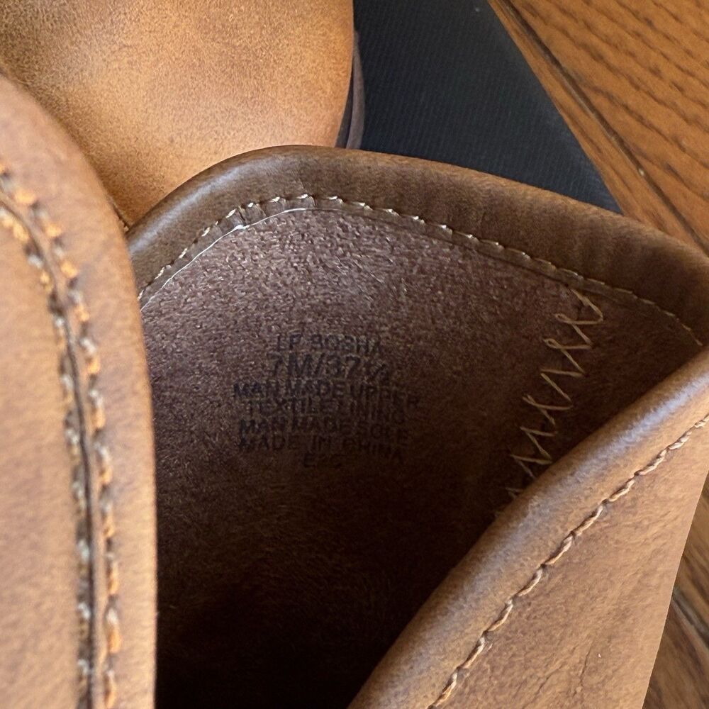 NWOT Lucky Brand Brown Tan Leather Cutout Ankle Boots Booties Women's Size 7 - Picture 8 of 8